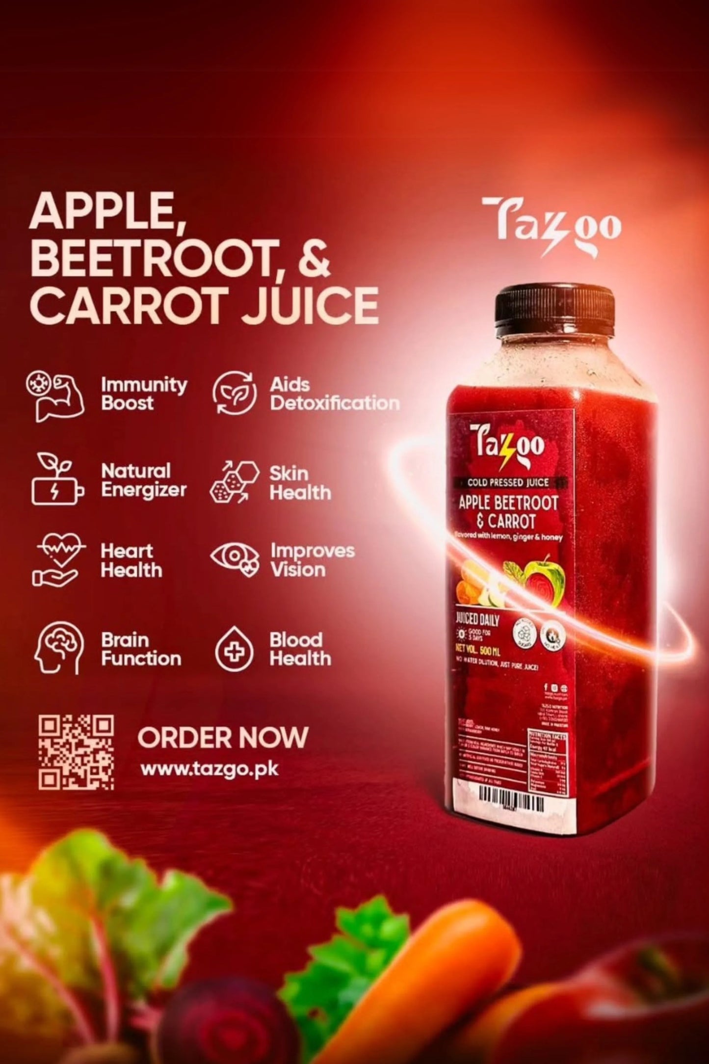 Apple, Beet, & Carrot Cold-Pressed Juice